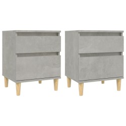 Tables de chevet 2 pcs Gris béton 40x35x50 cm 627558627558
