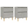 Tables de chevet 2 pcs Gris béton 40x35x50 cm 627558627558