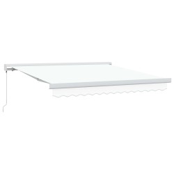 Auvent rétractable Blanc 300 x 250 cm Toile et Aluminium 627563627563