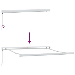 Auvent rétractable Blanc 300 x 250 cm Toile et Aluminium 627563627563