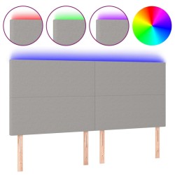 Tête de lit à LED Gris clair 180x5x118/128 cm Tissu 627567627567
