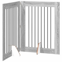 Porte de chien pliable avec supports 2 pcs Sonoma gris 160,5 cm 627568627568