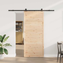 Porte coulissante Naturel 80 x 208 cm Bois de pin massif 627571627571