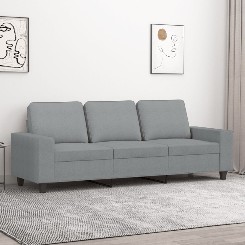 Canapé à 3 places Gris clair 180 cm Tissu 627574627574