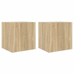 Meubles TV muraux lumières LED 2 pcs chêne sonoma 40,5x35x40 cm 627576627576