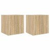 Meubles TV muraux lumières LED 2 pcs chêne sonoma 40,5x35x40 cm 627576627576
