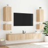 Meubles TV muraux lumières LED 2 pcs chêne sonoma 40,5x35x40 cm 627576627576