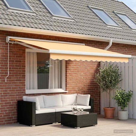 Auvent rétractable Sable 300 x 250 cm Toile et Aluminium 627578627578