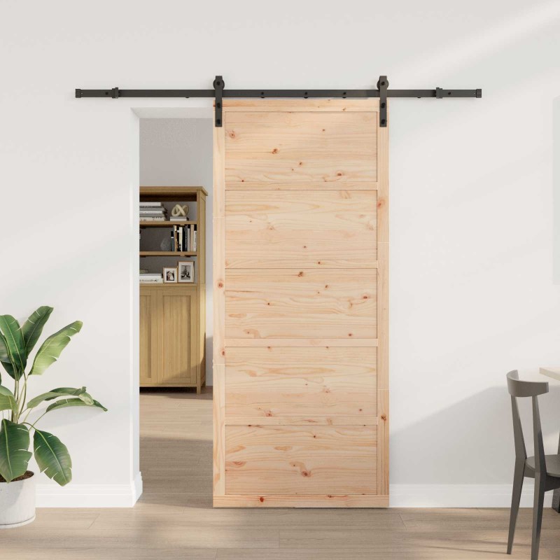 Porte coulissante Naturel 80 x 208 cm Bois de pin massif 627579627579