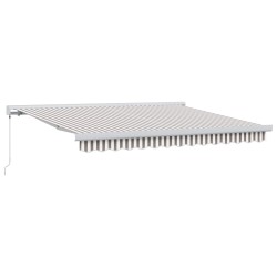 Auvent rétractable Gris clair et blanc 300 x 250 cm 627580627580