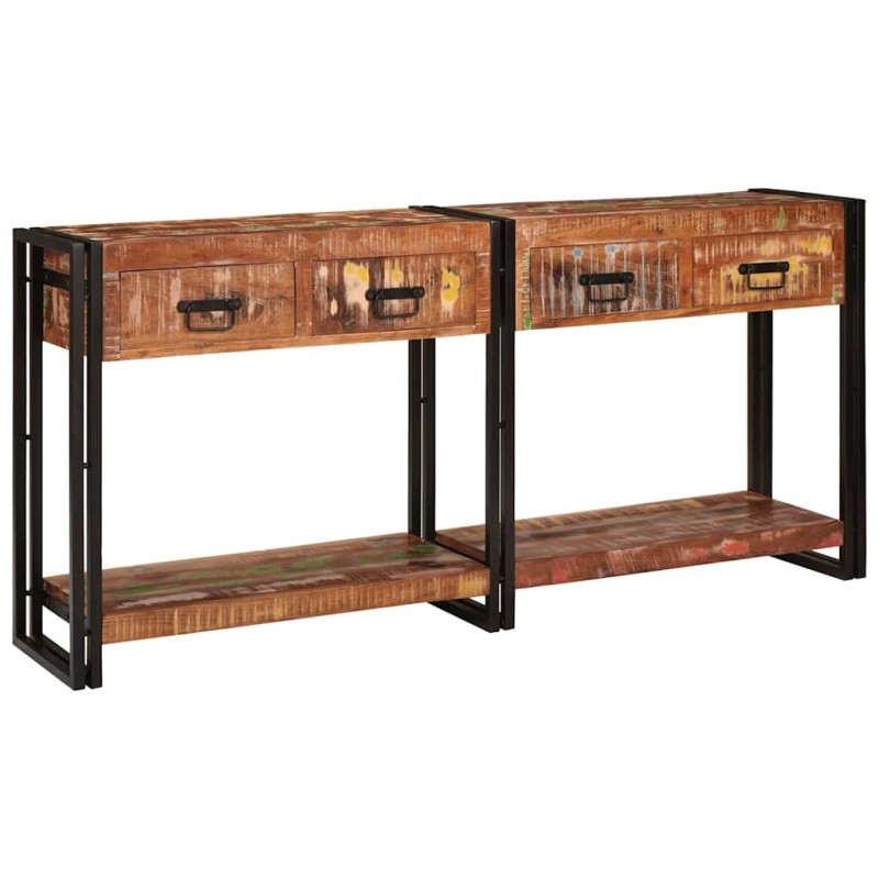 Tables console avec tiroir 2 pcs Multicolore 161 x 33 x 75 cm 627582627582