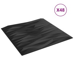 Panneaux muraux 48 pcs Pierre Noire 50 x 50 cm Mousse XPS 627583627583