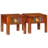Tables de chevet 2 pcs 40x40x36 cm bois d'acacia massif 627585627585