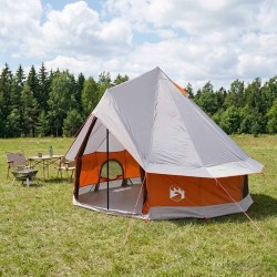 Tente Tipi Gris et orange 250 x 250 cm Polyester et Acier 627586627586