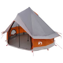 Tente Tipi Gris et orange 250 x 250 cm Polyester et Acier 627586627586