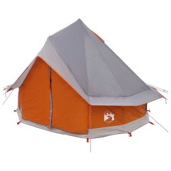 Tente Tipi Gris et orange 250 x 250 cm Polyester et Acier 627586627586