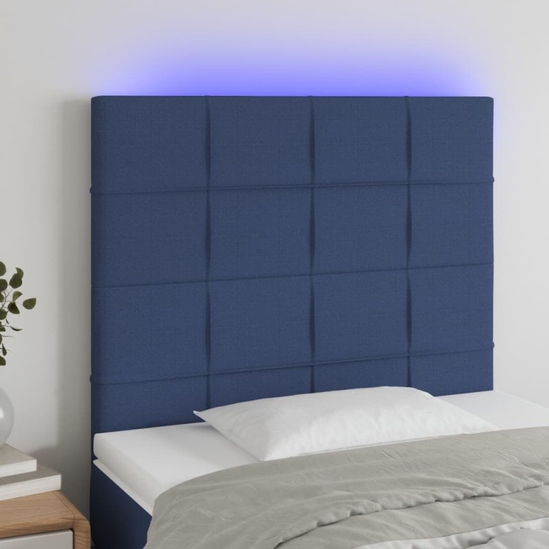 Tête de lit à LED Bleu 100x5x118/128 cm Tissu 627591627591