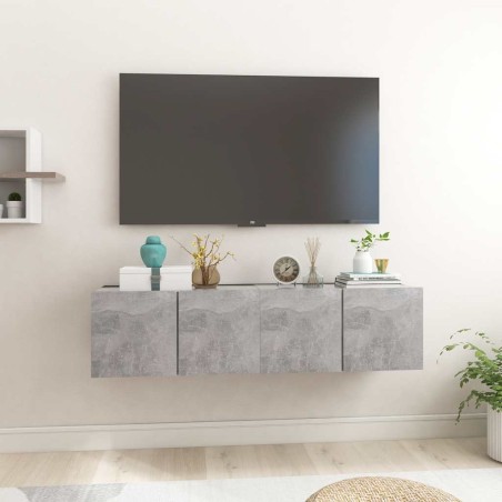 Meubles TV suspendus 2 pcs Gris béton 60x30x30 cm 627592627592