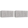 Meubles TV suspendus 2 pcs Gris béton 60x30x30 cm 627592627592