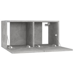 Meubles TV suspendus 2 pcs Gris béton 60x30x30 cm 627592627592