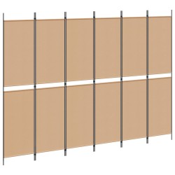 Paravent à 6 panneaux Beige 300 x 220 cm Tissu 627593627593
