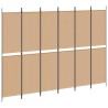 Paravent à 6 panneaux Beige 300 x 220 cm Tissu 627593627593