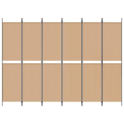 Paravent à 6 panneaux Beige 300 x 220 cm Tissu 627593627593