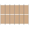 Paravent à 6 panneaux Beige 300 x 220 cm Tissu 627593627593