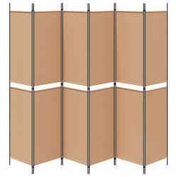 Paravent à 6 panneaux Beige 300 x 220 cm Tissu 627593627593