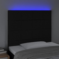Tête de lit à LED Noir 100x5x118/128 cm Tissu 627595627595