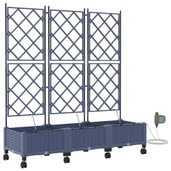Porte-plante de jardin avec irrigation et roues 3 pc Gris PP 627599627599