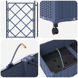 Porte-plante de jardin avec irrigation et roues 3 pc Gris PP 627599627599