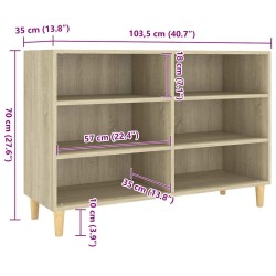Buffet chêne sonoma 103,5x35x70 cm bois d'ingénierie 627602627602