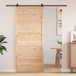 Porte de grange Naturel 80 x 2,5 x 208 cm Bois de pin massif 627603627603
