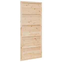 Porte de grange Naturel 80 x 2,5 x 208 cm Bois de pin massif 627603627603