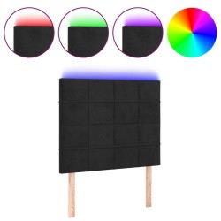 Tête de lit à LED Noir 100x5x118/128 cm Velours 627604627604