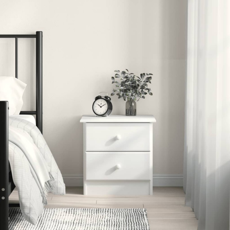 Table de chevet ALTA blanc 41x35x41 cm bois de pin massif 627609627609