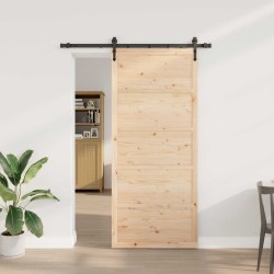 Porte coulissante Naturel 80 x 208 cm Bois de pin massif 627612627612