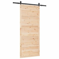 Porte coulissante Naturel 80 x 208 cm Bois de pin massif 627612627612