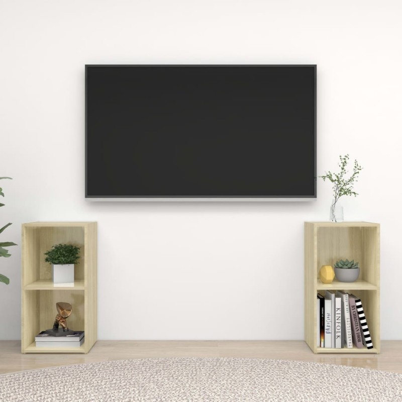 Meubles TV 2 pcs Chêne sonoma 72x35x36,5 cm Bois d'ingénierie 627615627615