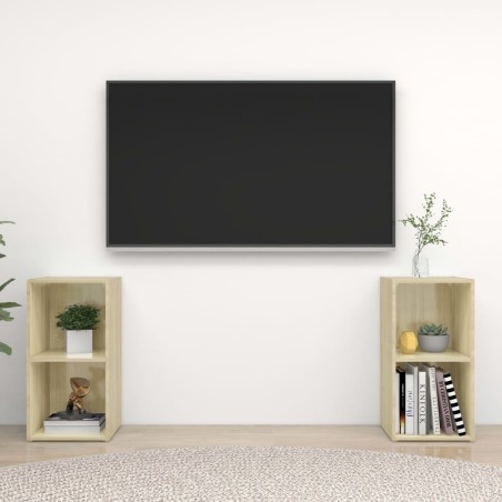 Meubles TV 2 pcs Chêne sonoma 72x35x36,5 cm Bois d'ingénierie 627615627615
