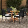 Chaises de jardin avec coussin 4 pcs Noir et blanc crème 627626627626