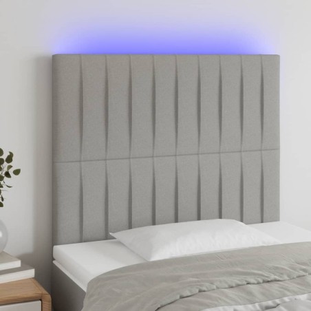 Tête de lit à LED Gris clair 90x5x118/128 cm Tissu 627628627628