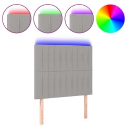 Tête de lit à LED Gris clair 90x5x118/128 cm Tissu 627628627628