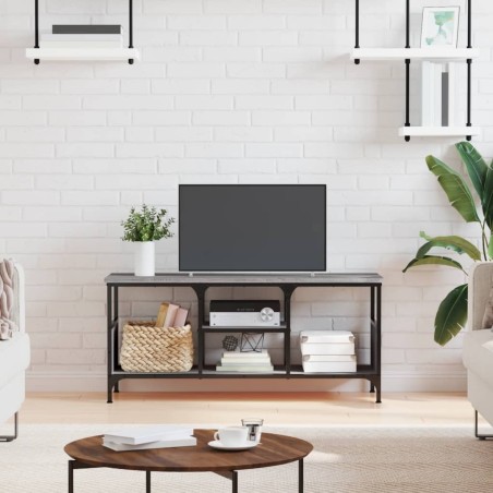 Meuble TV sonoma gris 100x35x45 cm bois d'ingénierie et fer 627630627630