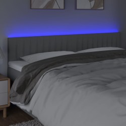 Tête de lit à LED Gris clair 180x5x78/88 cm Tissu 627631627631