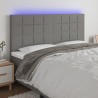 Tête de lit à LED Gris foncé 180x5x118/128 cm Tissu 627634627634