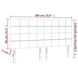 Tête de lit à LED Gris foncé 180x5x118/128 cm Tissu 627634627634