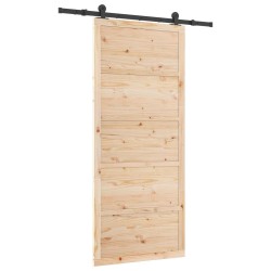 Porte coulissante Naturel 80 x 208 cm Bois de pin massif 627636627636