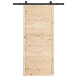 Porte coulissante Naturel 80 x 208 cm Bois de pin massif 627636627636